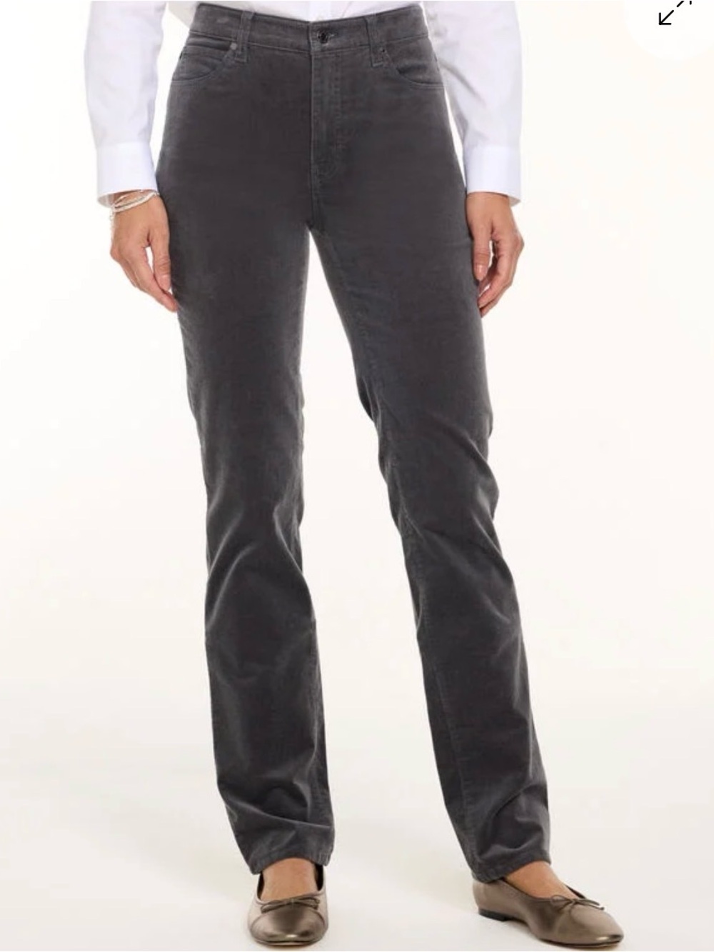 Talbots Women's Charcoal Grey Straight-Leg Corduroy Pants